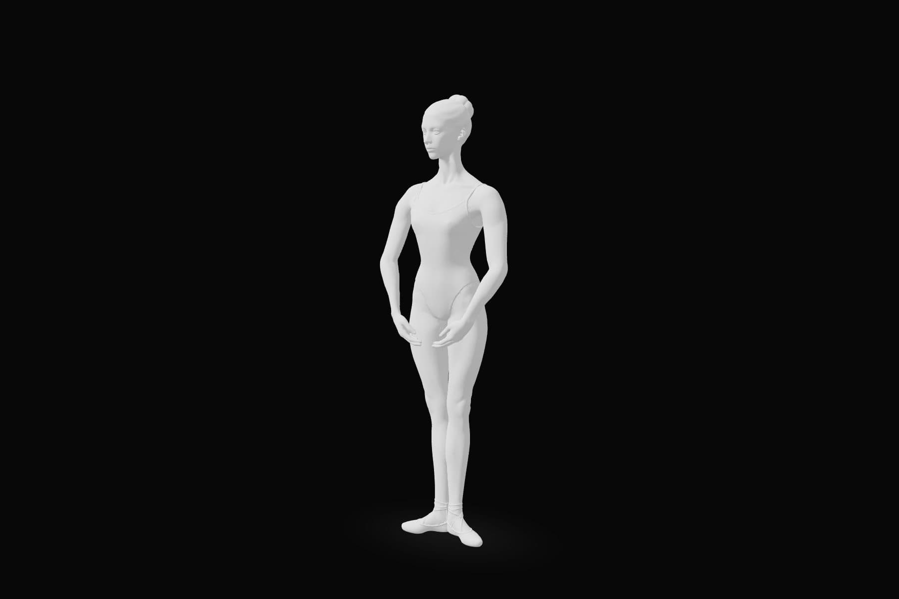 The dancer in the starting position for Closing port de bras